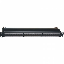 19" Patch Panel, 24 x RJ45, kat. 5e, klasa D – 100 MHz, ekranowany z zaslepkami i organizatorem kabli