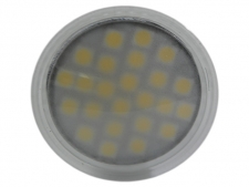 Żarówka LED 3W GU10 barwa ciepło biała SMD5050, AC 230V, 20 DIOD, klosz przeźroczysty wypukły 