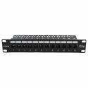 10” Patch Panel, 12 x RJ45, kat. 5e, klasa D – 100 MHz, nieekranowany z organizatorem kabli