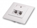 Gniazda 2 x RJ45 podtynkowe nieekranowane