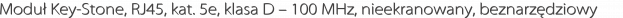 Moduł Key-Stone, RJ45, kat. 5e, klasa D – 100 MHz, nieekranowany, beznarzędziowy